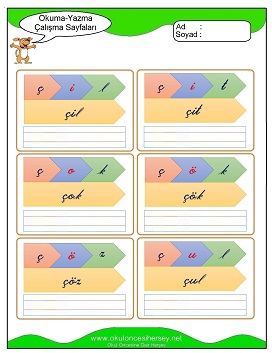 ç sesi Çalışma Sayfaları